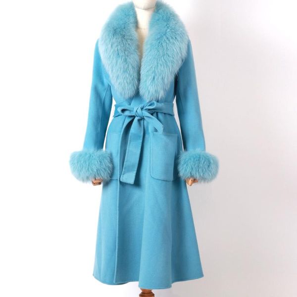 women's wool & blends ladies coat real fur collar women 100% woollen, Black
women's wool & blends ladies coat real fur collar women 100% woollen, Black