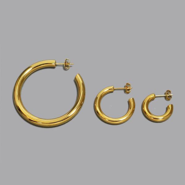 hoop & huggie chunky large c gold earrings stainless steel bella half stud for women ins chic fashion jewelry 2021, Golden;silver
hoop & huggie chunky large c gold earrings stainless steel bella half stud for women ins chic fashion jewelry 2021, Golden;silver