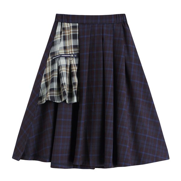 high-waisted skirt plaid stitching irregular long pleated korean style women fashion tide spring autumn 2020 y1214, Black
high-waisted skirt plaid stitching irregular long pleated korean style women fashion tide spring autumn 2020 y1214, Black