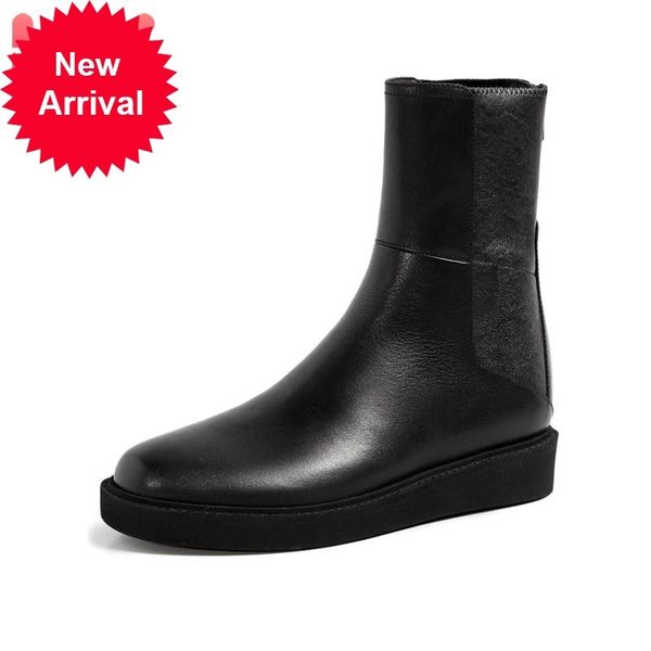 royal leather ankle round toe shoes with winter zipper warm women's fashionable boots party size 34-40, Black
royal leather ankle round toe shoes with winter zipper warm women's fashionable boots party size 34-40, Black