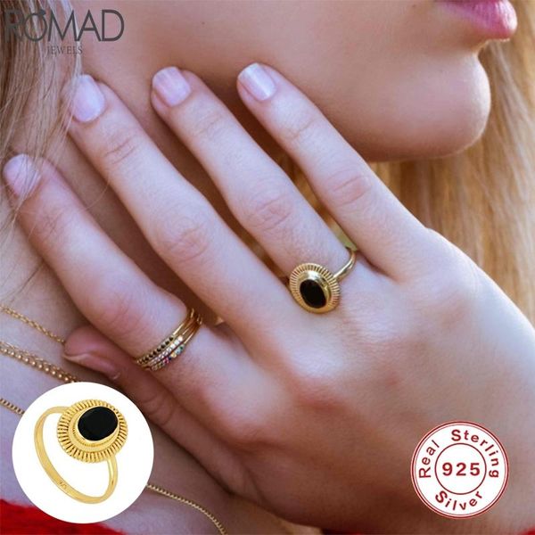 cluster rings romad 925 sterling silver finger for women black zircon delicate twisted rope antique fine jewelry bague anillos w4, Golden;silver
cluster rings romad 925 sterling silver finger for women black zircon delicate twisted rope antique fine jewelry bague anillos w4, Golden;silver