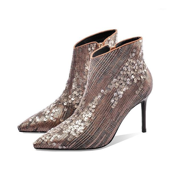 lucyever ladies gold glitter stelitto high heels ankle boots autumn winter women's pointed toe genuine leather botas shoes1, Black
lucyever ladies gold glitter stelitto high heels ankle boots autumn winter women's pointed toe genuine leather botas shoes1, Black