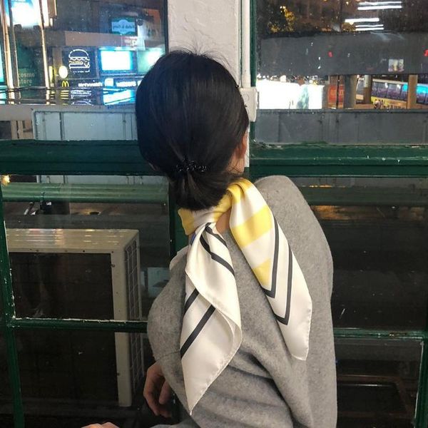 70cm Small Scarf Ins Style Simple Stripe Geometric Bright Yellow Color Matching Scarf Hair Band, Blue;gray
70cm Small Scarf Ins Style Simple Stripe Geometric Bright Yellow Color Matching Scarf Hair Band, Blue;gray