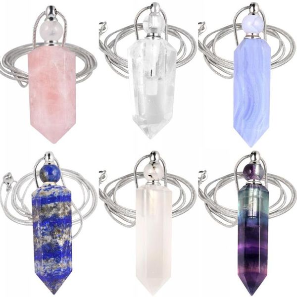tumbeelluwa natural stone pyramid column perfume bottle pendant necklace,healing crystal magical bottle pendant jewelry, Silver
tumbeelluwa natural stone pyramid column perfume bottle pendant necklace,healing crystal magical bottle pendant jewelry, Silver
