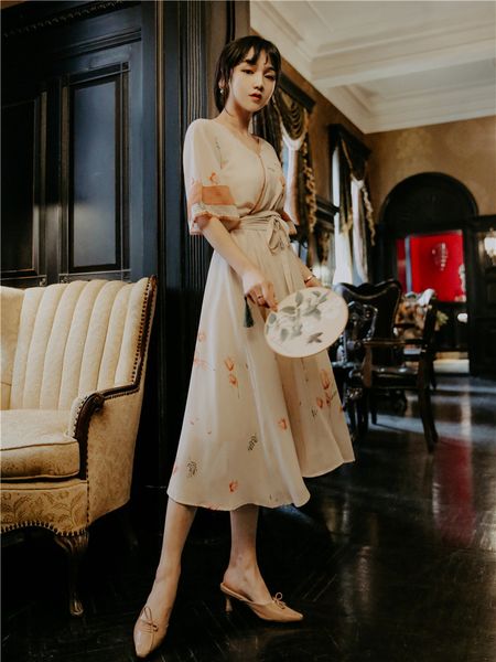 veal meads dressed 2021 summer women's vintage voile v-neck half sleeve chinese-style tunic dress up in fancy party jnmb, Black;gray
veal meads dressed 2021 summer women's vintage voile v-neck half sleeve chinese-style tunic dress up in fancy party jnmb, Black;gray