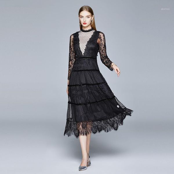 casual dresses jsxdhk designer runway women evening long dress elegant autumn winter mesh wave point patchwork lace black party vestidos1, Black;gray
casual dresses jsxdhk designer runway women evening long dress elegant autumn winter mesh wave point patchwork lace black party vestidos1, Black;gray