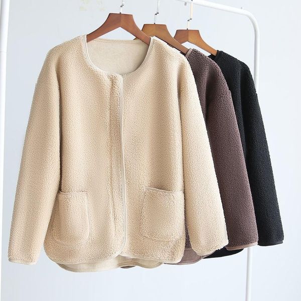short wool coat for women autumn winter women woolen coat new fashion loose female jacket plus size, Black
short wool coat for women autumn winter women woolen coat new fashion loose female jacket plus size, Black