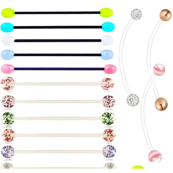 10set/140pcs 14g acrylic uv pregancy belly button ring tragus cartilage industrial barbell navel body jewelry ear piercing czlm5, Silver
10set/140pcs 14g acrylic uv pregancy belly button ring tragus cartilage industrial barbell navel body jewelry ear piercing czlm5, Silver