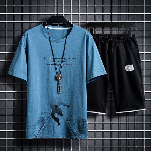 t-shirt / short shorts men's sports casual suit summer printed korean half sleeve set price, Gray
t-shirt / short shorts men's sports casual suit summer printed korean half sleeve set price, Gray