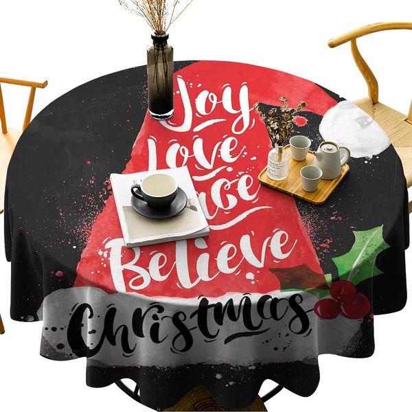 round table cover spillproof tablecloth xmas hat with lettering joy love peace believe watercolor drawing style vintage
round table cover spillproof tablecloth xmas hat with lettering joy love peace believe watercolor drawing style vintage