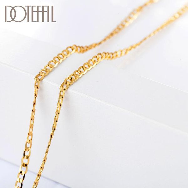 doteffil 925 sterling silver 16/18/20/22/24/26/28/30 inch 18k gold 2mm sideways necklace for women man fashion wedding jewelry
doteffil 925 sterling silver 16/18/20/22/24/26/28/30 inch 18k gold 2mm sideways necklace for women man fashion wedding jewelry