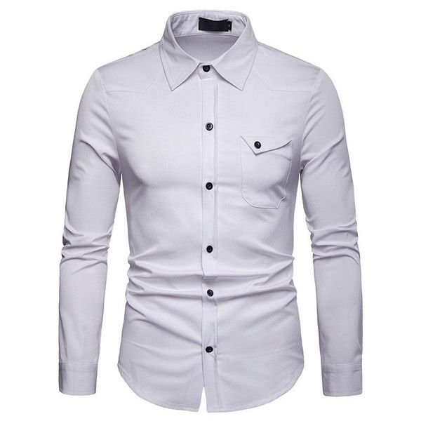 men's casual shirts solid color white shirt men 2021 brand slim fit long sleeve mens dress wedding business male camisa hombre, White;black
men's casual shirts solid color white shirt men 2021 brand slim fit long sleeve mens dress wedding business male camisa hombre, White;black