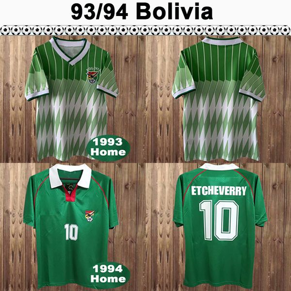 1993 1994 bolivia retro soccer jersey #10 etcheverry home green white football shirt short sleeve uniforms, Black;yellow
1993 1994 bolivia retro soccer jersey #10 etcheverry home green white football shirt short sleeve uniforms, Black;yellow