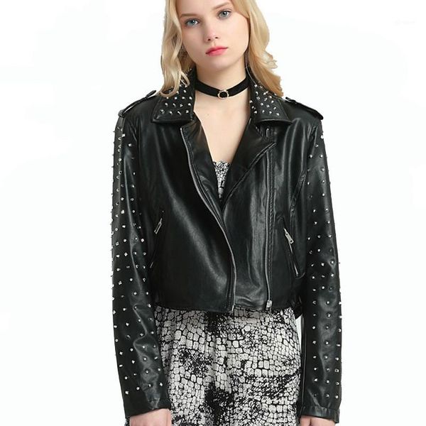 2019 pu leather woman coat slimming bead pu jacket punk lapel leather motorcycle plus size black bober jacket z6781
2019 pu leather woman coat slimming bead pu jacket punk lapel leather motorcycle plus size black bober jacket z6781