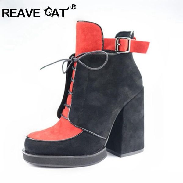 reave cat suede western boots for women autumn ankle boots woman chunky heels winter platform shoes thick heels punk, Black
reave cat suede western boots for women autumn ankle boots woman chunky heels winter platform shoes thick heels punk, Black