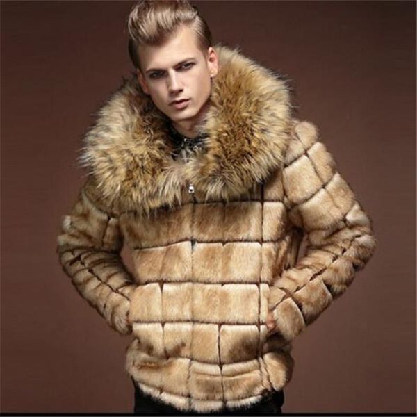 xiu luo brand mens collar fur coat personality artificial leather grass fur jacket large size turn down collar outwear, Black
xiu luo brand mens collar fur coat personality artificial leather grass fur jacket large size turn down collar outwear, Black