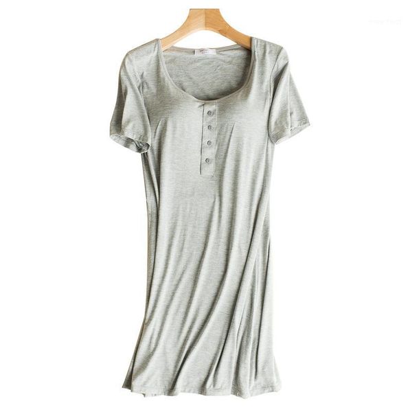 ladies modal nightgown with bra summer loose sleepwear short sleeve nightshirt home dress lingerie nightdress nightwear1, Black;red 
ladies modal nightgown with bra summer loose sleepwear short sleeve nightshirt home dress lingerie nightdress nightwear1, Black;red