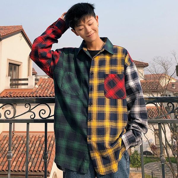 men's casual shirts leisure time western style young students long sleeve lattice hawaiian shirt tide male red camisas, White;black
men's casual shirts leisure time western style young students long sleeve lattice hawaiian shirt tide male red camisas, White;black