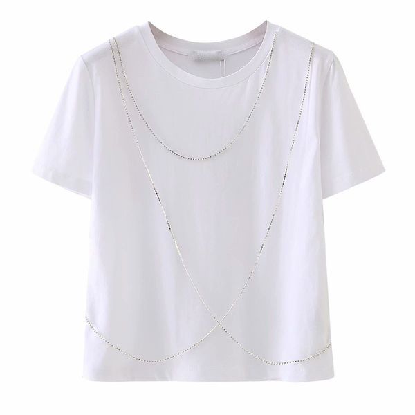 casual short sleeve crew neck artificial jewelry chain decoration t-shirt pullover huansha dress, Black;gray
casual short sleeve crew neck artificial jewelry chain decoration t-shirt pullover huansha dress, Black;gray