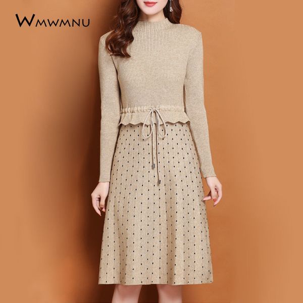 patchwork dot print knitted dress ladies winter long sweater dress new autumn winter clothing retro ruffle drawstring dress 201126, Black;gray
patchwork dot print knitted dress ladies winter long sweater dress new autumn winter clothing retro ruffle drawstring dress 201126, Black;gray