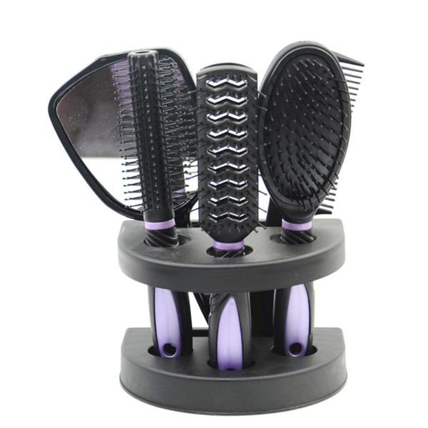 hair brushes 5pcs makeup ladies tool nonslip salon home massage portable combs mirror brush styling set women with holder random color, Silver
hair brushes 5pcs makeup ladies tool nonslip salon home massage portable combs mirror brush styling set women with holder random color, Silver
