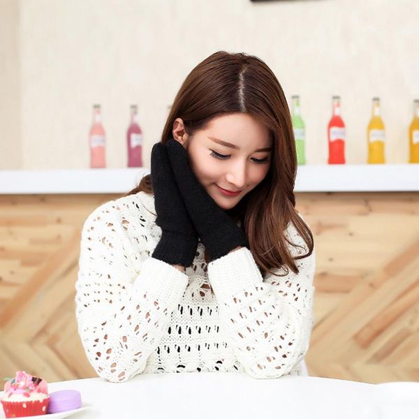 five fingers gloves winter thick knitted cashmere double layer plush wool knit warm mittens women men stretch full, Blue;gray
five fingers gloves winter thick knitted cashmere double layer plush wool knit warm mittens women men stretch full, Blue;gray