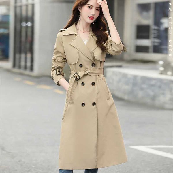 women's trench coats spring autumn windbreaker mid-length double-breasted korean version of the british style loose jacket wild, Tan;black
women's trench coats spring autumn windbreaker mid-length double-breasted korean version of the british style loose jacket wild, Tan;black
