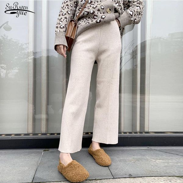 women's pants & capris autumn winter loose knitted wide leg women drawstring straight high waist casual female trousers 12322, Black;white
women's pants & capris autumn winter loose knitted wide leg women drawstring straight high waist casual female trousers 12322, Black;white