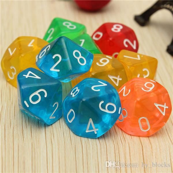 10 sides candy color transparent dice figure multi-faceted digital 0-9 printed dice ten-faced dice wholesale
10 sides candy color transparent dice figure multi-faceted digital 0-9 printed dice ten-faced dice wholesale
