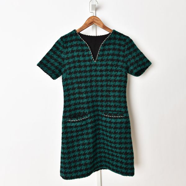 2021 spring short sleeve v neck green houndstooth tweed panelled short dress women fashion dresses s27187189, Black;gray
2021 spring short sleeve v neck green houndstooth tweed panelled short dress women fashion dresses s27187189, Black;gray