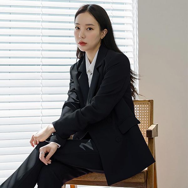 women's two piece pants work formal women suits elegant black double breasted office suitcasual jacket woman vintage enssemble femme cl, White
women's two piece pants work formal women suits elegant black double breasted office suitcasual jacket woman vintage enssemble femme cl, White