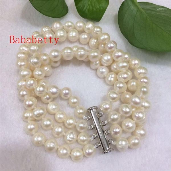new fashion contracted natural breeding freshwater pearl suborbicular 8-9 mm 4rows white color bracelet 8inches1, Black
new fashion contracted natural breeding freshwater pearl suborbicular 8-9 mm 4rows white color bracelet 8inches1, Black