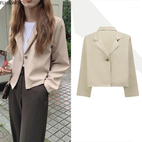 short coat outerwear 2020 fall autumn spring long sleeve chic korean fashion office lady women work solid black crop blazer1, White;black
short coat outerwear 2020 fall autumn spring long sleeve chic korean fashion office lady women work solid black crop blazer1, White;black
