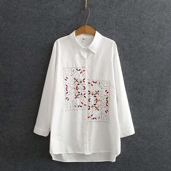 size xl-4xl plus long blusa women's embroidery vintage flower black fork spring bluffs wyum, White
size xl-4xl plus long blusa women's embroidery vintage flower black fork spring bluffs wyum, White