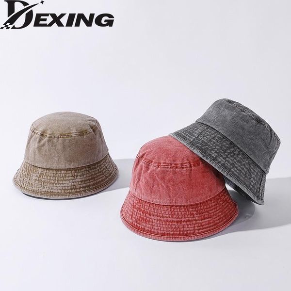 Spring Summer Washed Cotton Bucket Hat For Men Women Solid Sun Cap Leisure Bob Sunshade Fisherman Hat, Blue;gray
Spring Summer Washed Cotton Bucket Hat For Men Women Solid Sun Cap Leisure Bob Sunshade Fisherman Hat, Blue;gray