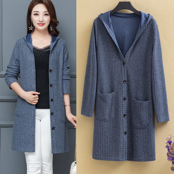 2021 new women's sweaterjacket spring autumn casual hooded coat middle-aged mother single-breasted knitted cardigan 391 nj00, White;black
2021 new women's sweaterjacket spring autumn casual hooded coat middle-aged mother single-breasted knitted cardigan 391 nj00, White;black