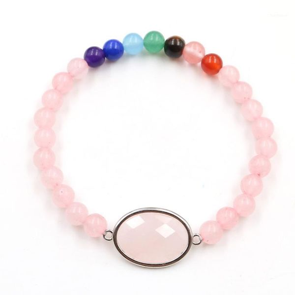 silver plated oval shape section rose pink quartz round beads stretchy bracelet healing chakra reiki jewelry1, Black
silver plated oval shape section rose pink quartz round beads stretchy bracelet healing chakra reiki jewelry1, Black
