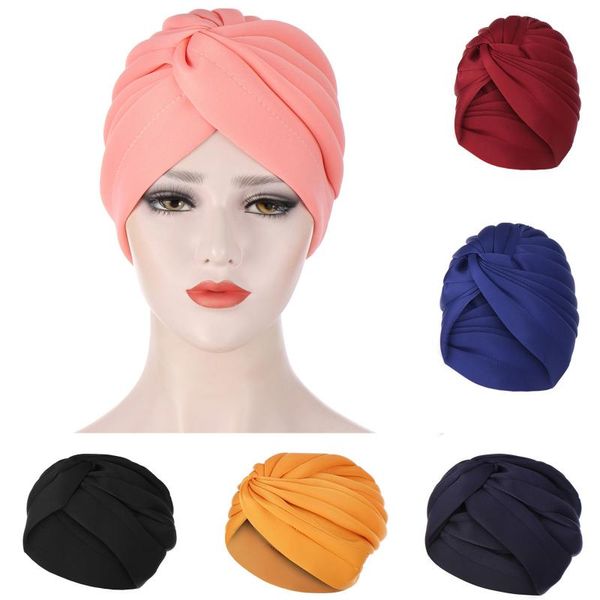 women fashion solid lightweight india hat muslim ruffle beanie turban wrap cap, Blue;gray
women fashion solid lightweight india hat muslim ruffle beanie turban wrap cap, Blue;gray