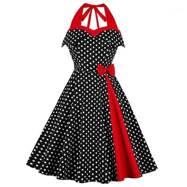 casual dresses halter sleeveless bowknot party vestidos black polka dot patchwork retro dress rockabilly swing vintage robe dress1, Black;gray
casual dresses halter sleeveless bowknot party vestidos black polka dot patchwork retro dress rockabilly swing vintage robe dress1, Black;gray