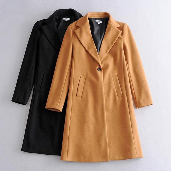 winter women vintage woolen coat 2021 solid long winter thicken warm jacket blazer turn down collar female outwear, Black
winter women vintage woolen coat 2021 solid long winter thicken warm jacket blazer turn down collar female outwear, Black