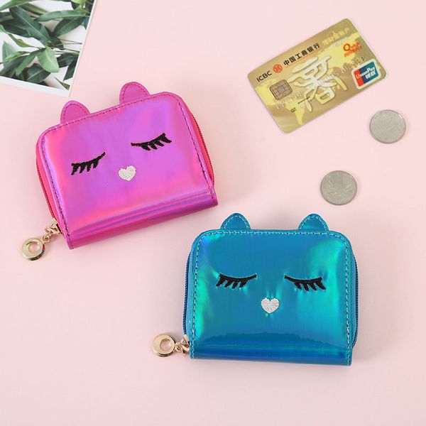 new ladies short pu wallet leather laser cute cartoon cat shape zipper student coin purse card holder, Red;black
new ladies short pu wallet leather laser cute cartoon cat shape zipper student coin purse card holder, Red;black