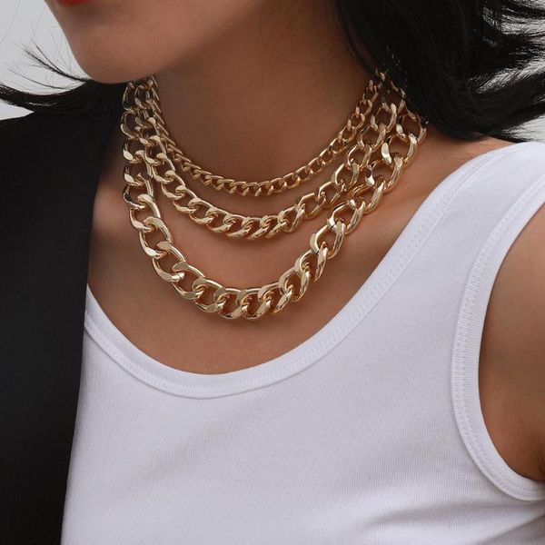 chokers 3pcs/set multilaye punk thick chain necklaces women statement hip hop aluminum necklace party jewelery accessories, Golden;silver
chokers 3pcs/set multilaye punk thick chain necklaces women statement hip hop aluminum necklace party jewelery accessories, Golden;silver