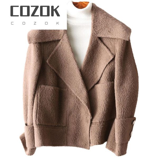 women's wool & blends cozok autumn 2021 winter coat female alpaca cashmere coats casual short woolen jackets for women overcoat kqn3805, Black
women's wool & blends cozok autumn 2021 winter coat female alpaca cashmere coats casual short woolen jackets for women overcoat kqn3805, Black