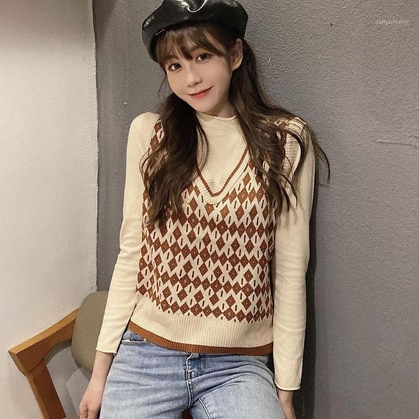 women's vests sweet print knitted sweater vest korean fashion all-match sleeveless v-neck women's 1, Black;white
women's vests sweet print knitted sweater vest korean fashion all-match sleeveless v-neck women's 1, Black;white