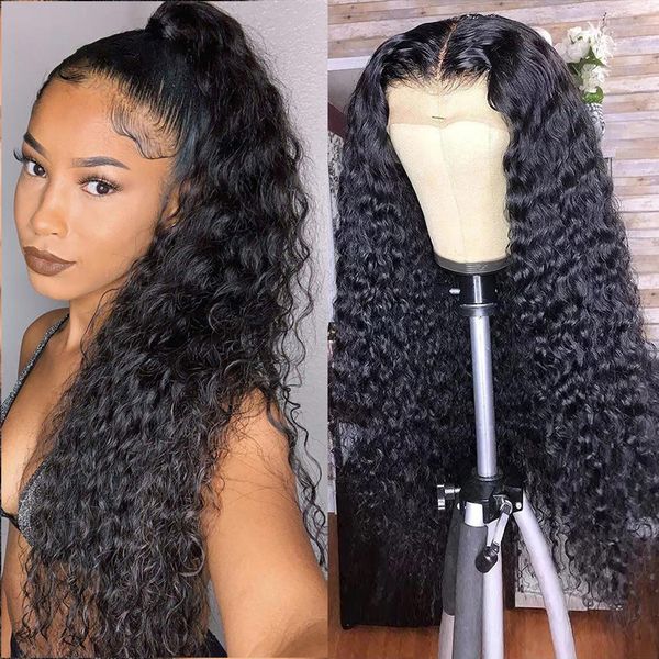 lx brand synthetic hair deep wave lace front wigs cosplay party glueless wig high temperature fiber cosplay wig for womenfactory direct, Black 
lx brand synthetic hair deep wave lace front wigs cosplay party glueless wig high temperature fiber cosplay wig for womenfactory direct, Black