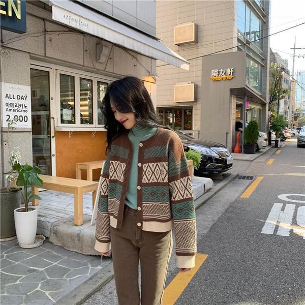 women's knits & tees women short sweater cardigan vintage geometric loose coat autumn winter korean knitted oversized jacket female out, White
women's knits & tees women short sweater cardigan vintage geometric loose coat autumn winter korean knitted oversized jacket female out, White