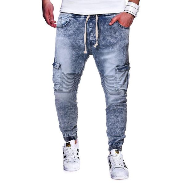 men's jeans summer jean men pull rope high waist tights casual multi pocket clothing street straight motorcycle trousers, Blue
men's jeans summer jean men pull rope high waist tights casual multi pocket clothing street straight motorcycle trousers, Blue