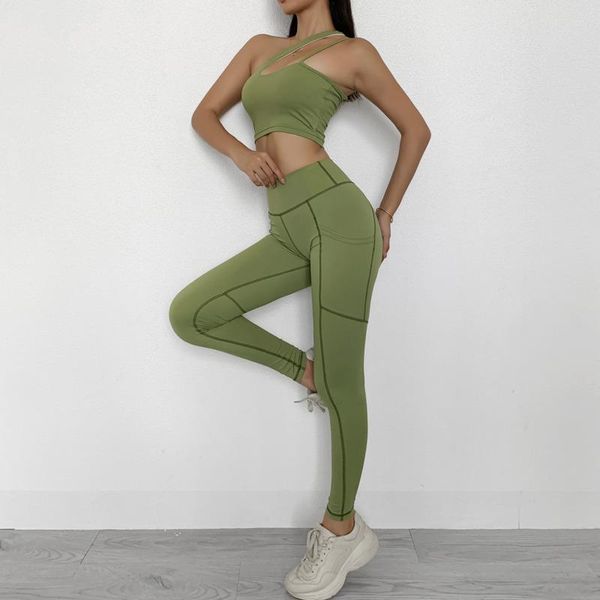 women's tracksuits 2021 women two piece set tracksuit oblique shoulder trousers suit running sports fitness wn*, Gray
women's tracksuits 2021 women two piece set tracksuit oblique shoulder trousers suit running sports fitness wn*, Gray