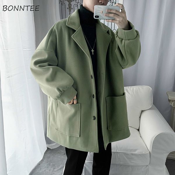 men solid short woolen coat winter casual warm wind-proof oversize outwear new fashion street-wear simple all-match chic blends, Black;brown
men solid short woolen coat winter casual warm wind-proof oversize outwear new fashion street-wear simple all-match chic blends, Black;brown