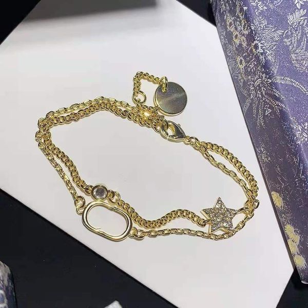 new double-layer letter bracelet designer love five-pointed star golden bracelet luxury rhinestone jewelry bracelet 056, Black
new double-layer letter bracelet designer love five-pointed star golden bracelet luxury rhinestone jewelry bracelet 056, Black